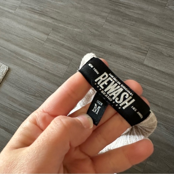 3/$20⚡️ Rewash Tan & White Striped Linen Blend Tie Waist Flowy Pants - Picture 3 of 13